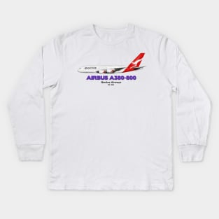 Airbus A380-800 - Qantas Airways Kids Long Sleeve T-Shirt